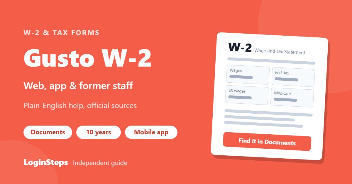 Gusto W-2 – Web, app & former staff
